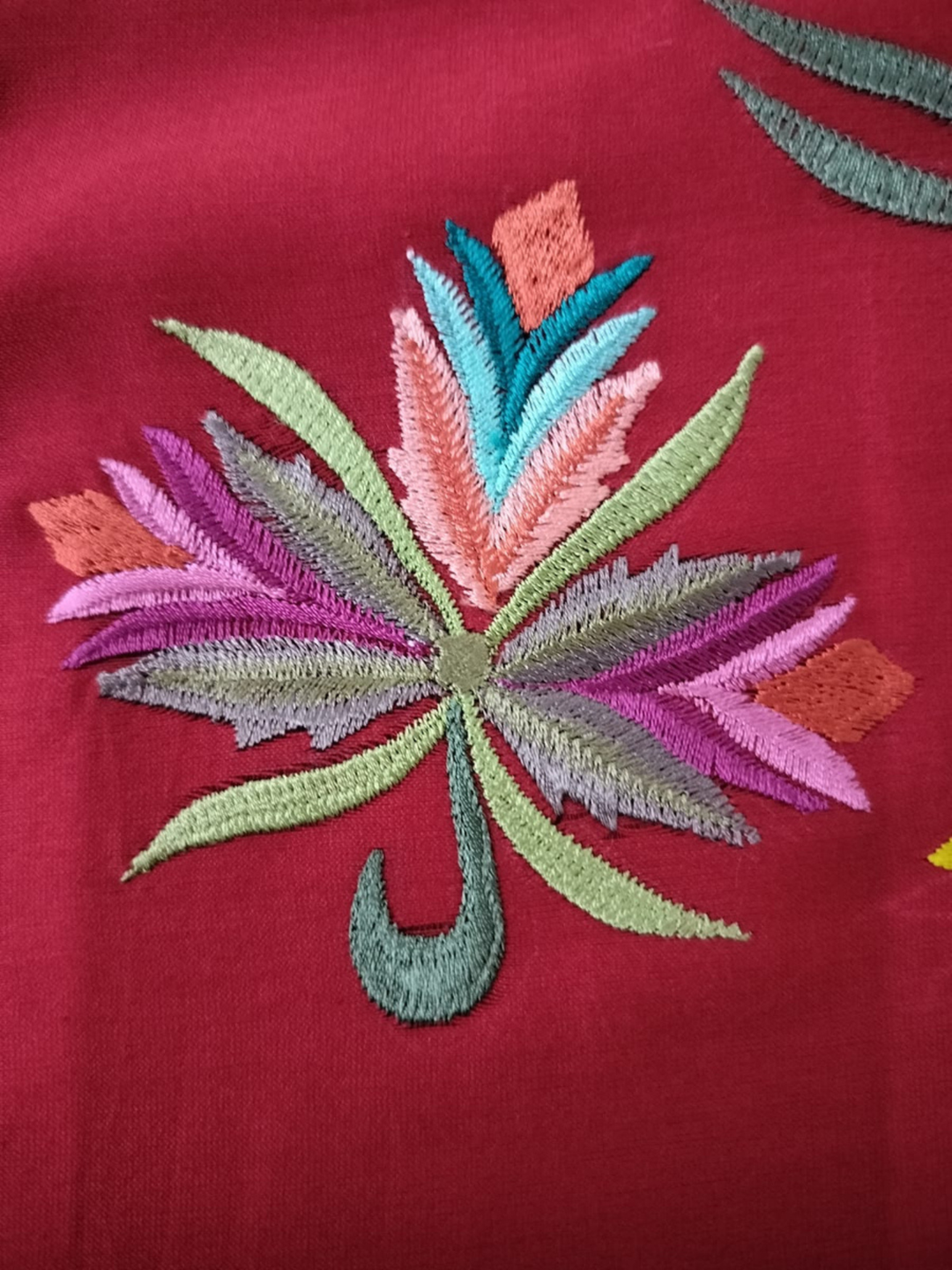 RED EMBROIDERED KURTA WITH PANT