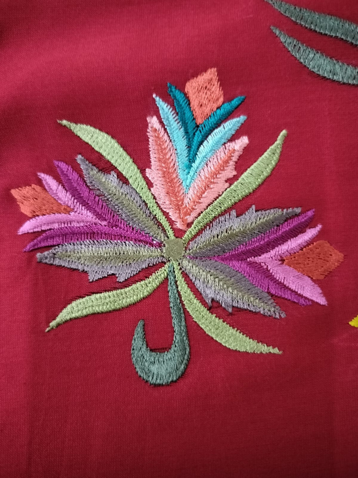 RED EMBROIDERED KURTA WITH PANT