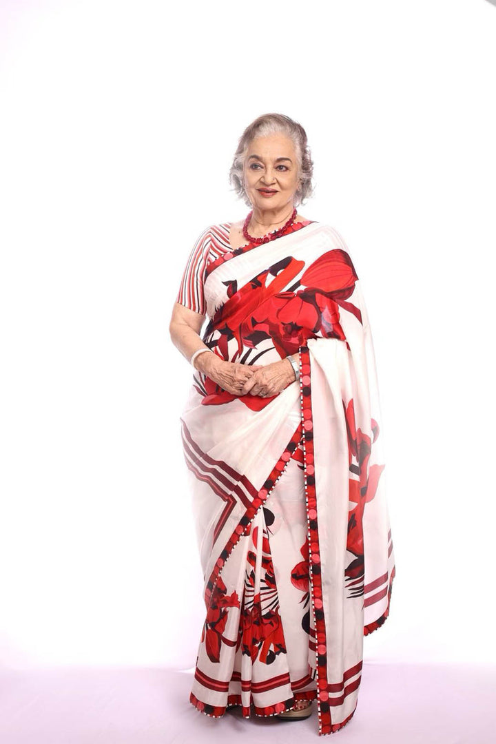 Asha Parekh In Gulmohar Saree