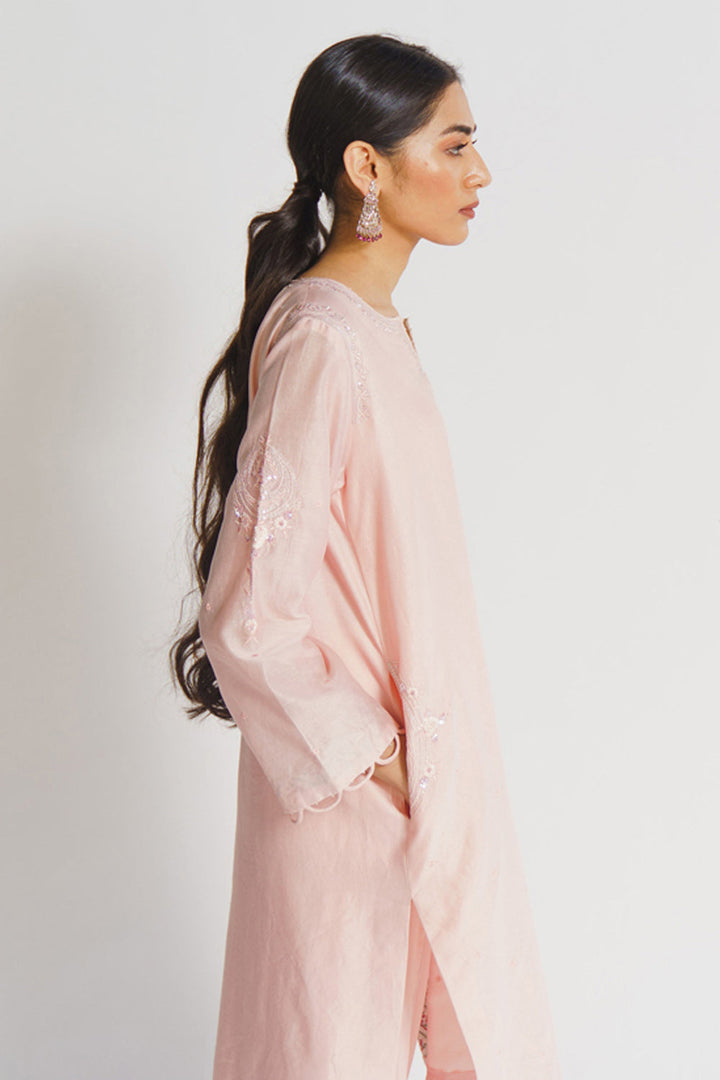 Tina Kakkad dhanak in Blush pink suit set